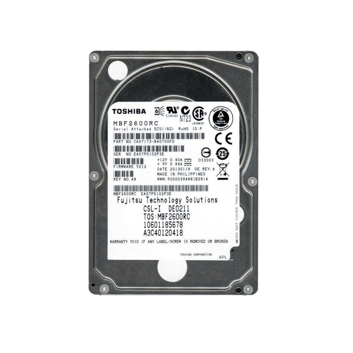 DYSK FUJITSU 600GB SAS 10K 6G 2,5 A3C40120418