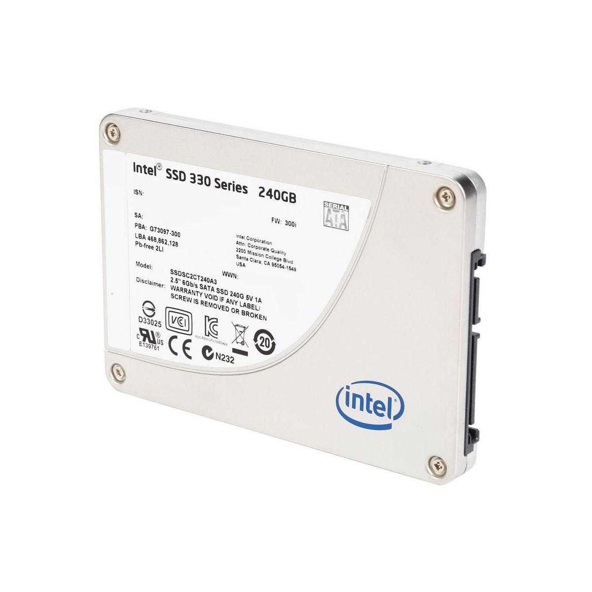 DYSK INTEL SSD 330 SERIES 240GB SSD SATA 6G 2,5 MLC SSDSC2CT240A3