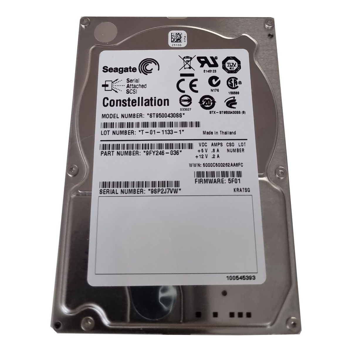 DYSK SEAGATE 500GB SAS 7.2K 6G 2,5 ST9500430SS