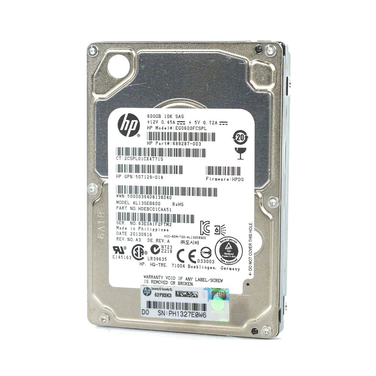 DYSK HP 600GB SAS 10K 6G EG0600FCSPL 689287-003