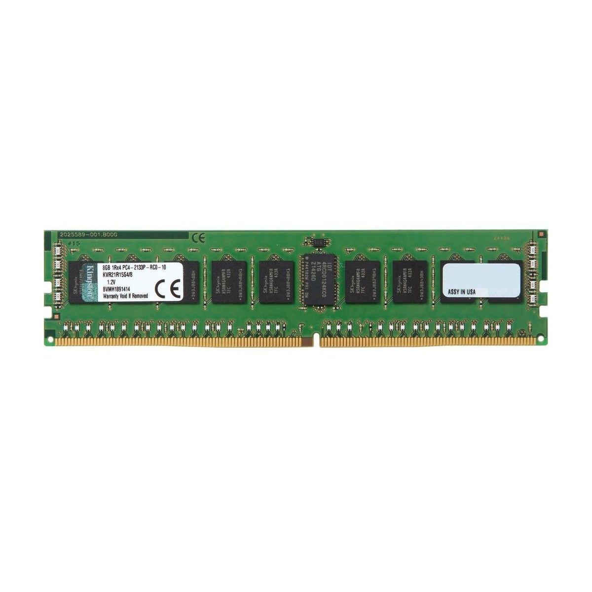 KINGSTON 8GB PC4-2133P 1Rx4 ECC REG KVR21R15S4/8