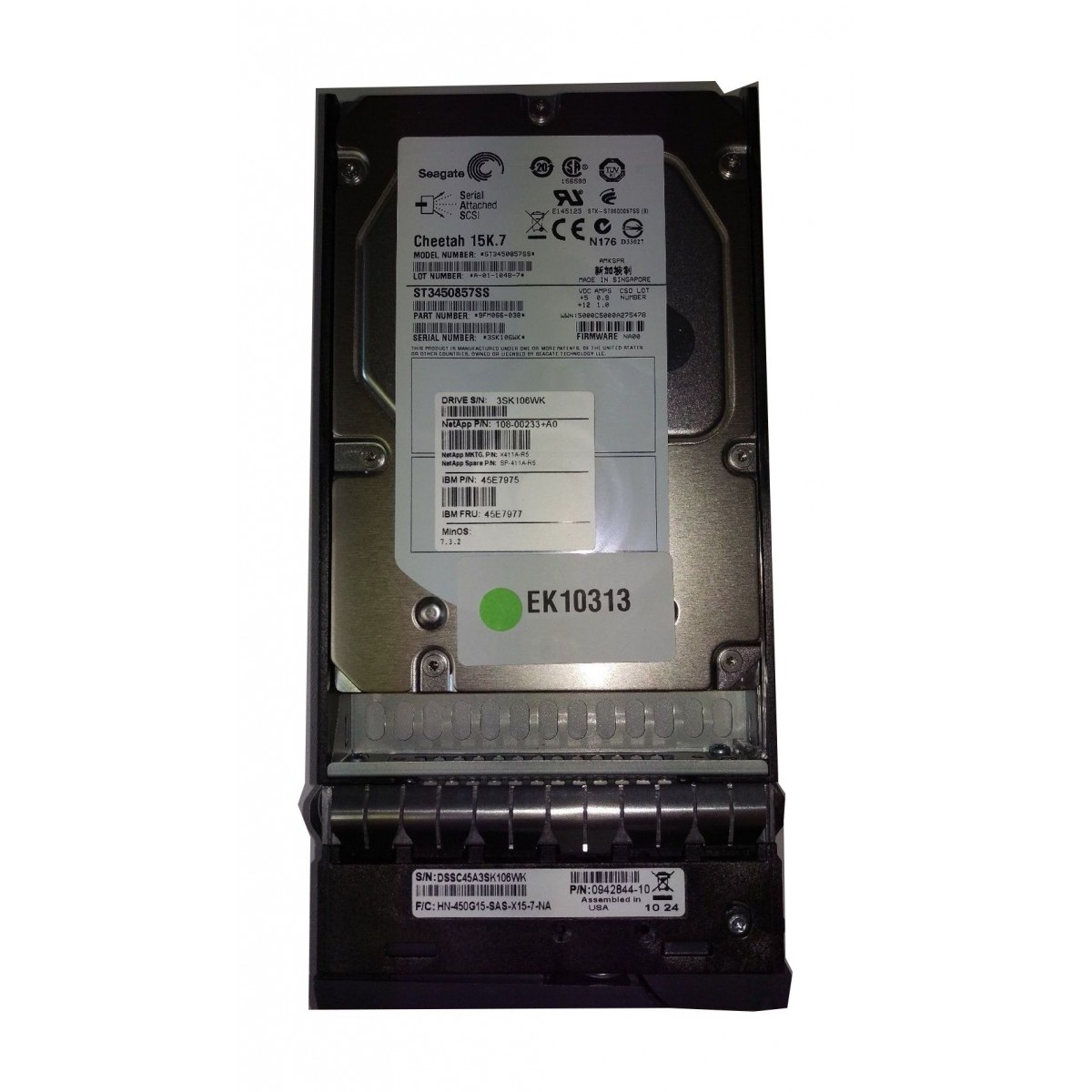 DYSK NETAPP 450GB SAS 15K 3,5'' RAMKA 108-00233+A0