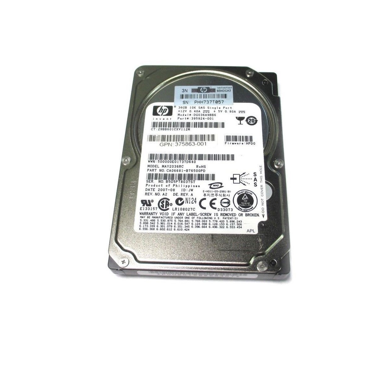 DYSK HP 36GB SAS 10K 3G 2,5 395924-001 375863-003