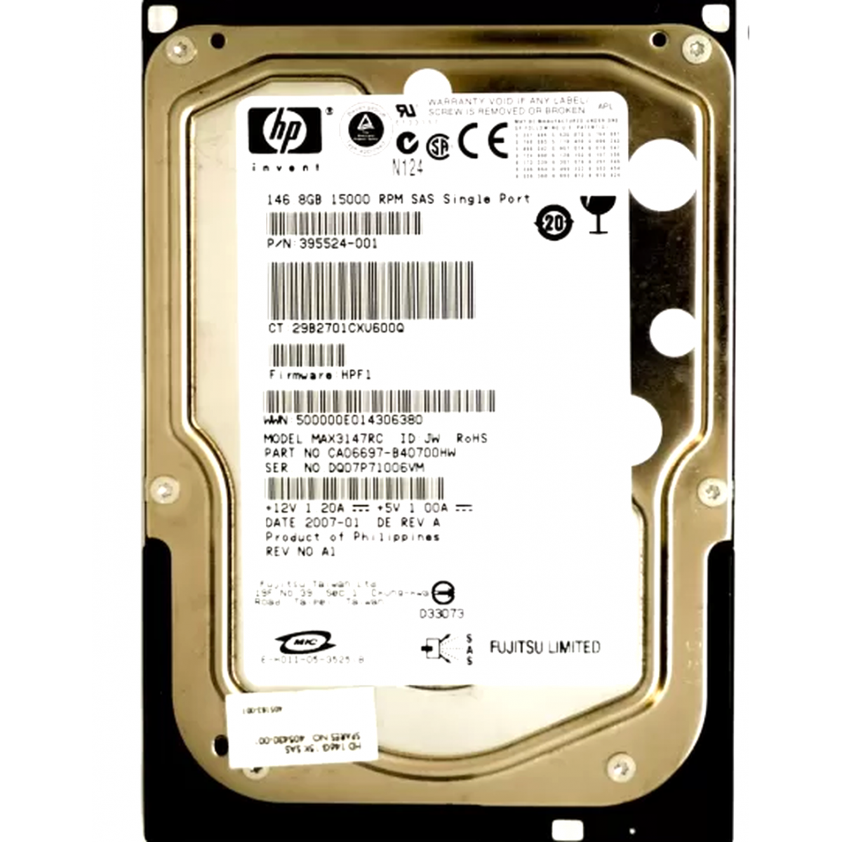 DYSK HP FUJITSU 146GB SAS 15K 3,5 395524-001