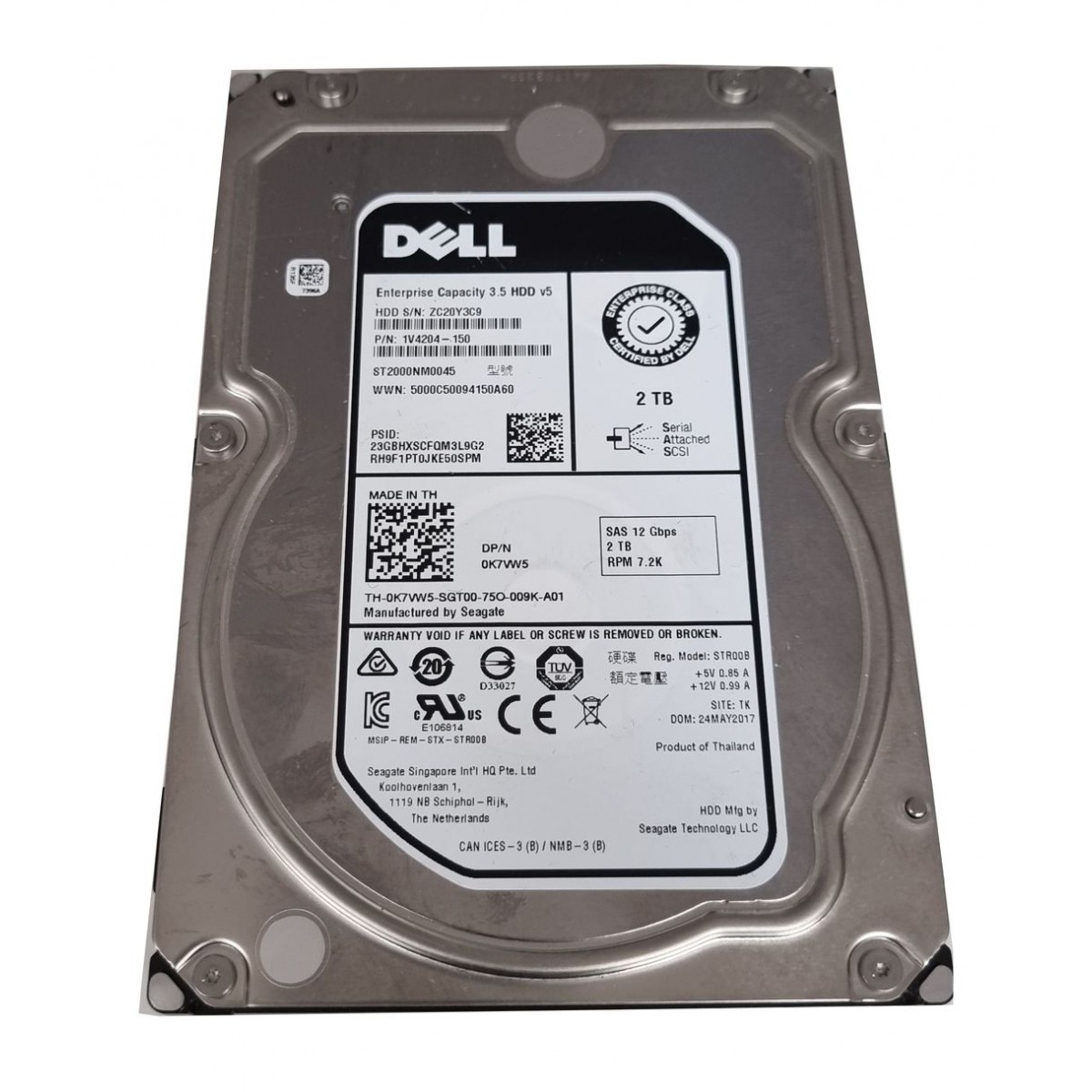 DELL 2TB SAS 12G 7.2K ST2000NM0045 128MB 3,5 0K7VW