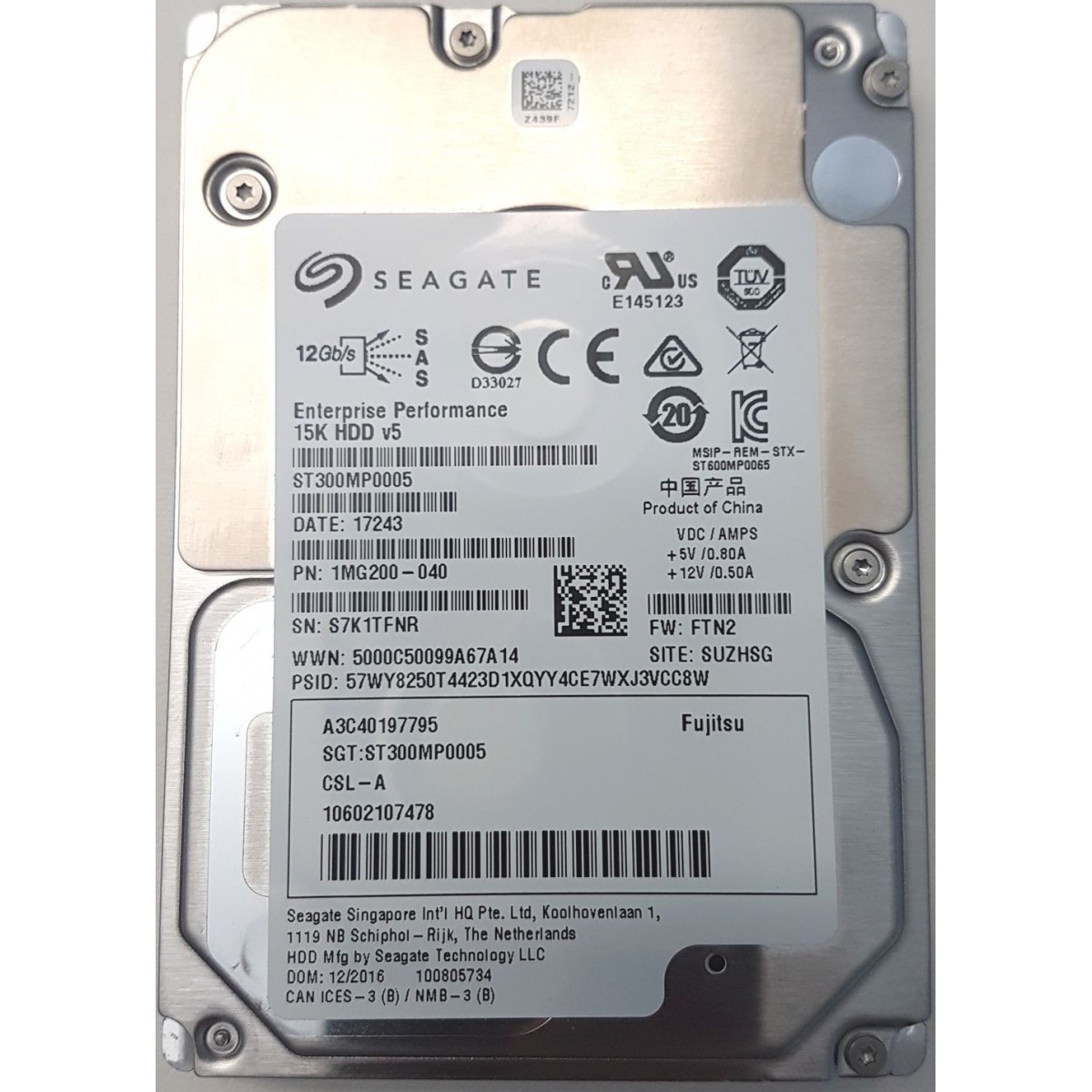 DYSK FUJITSU 300GB SAS 15K 12G 2,5 A3C40197795