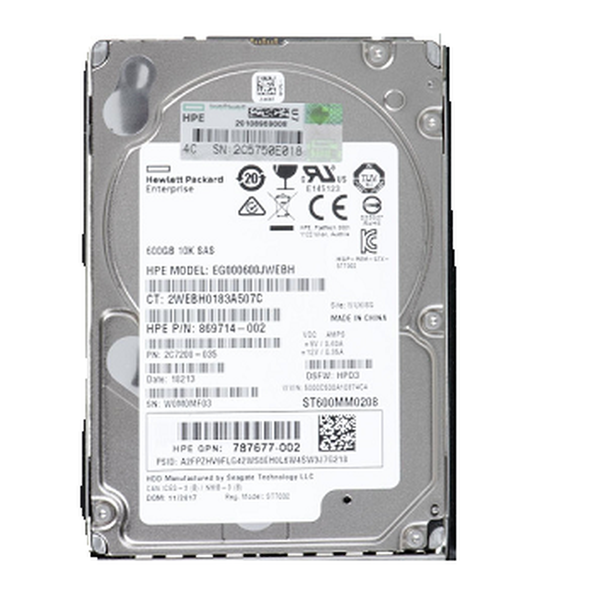 HP 600GB SAS 6G 10K 2.5 EG000600JWEBH 869714-002