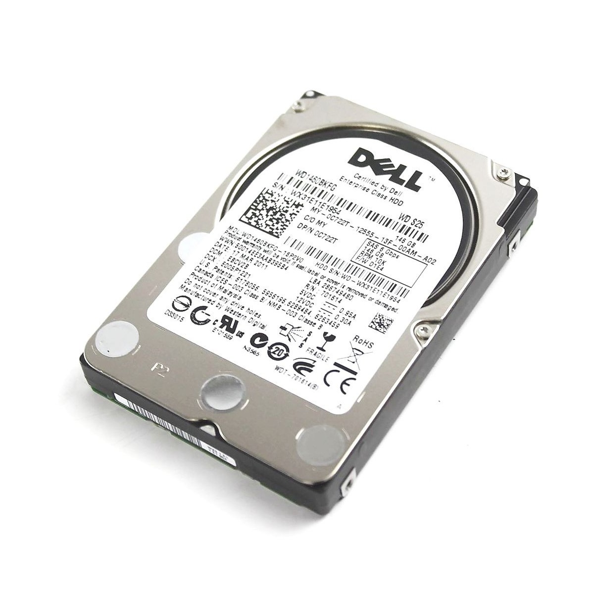 DYSK DELL 146GB SAS 10K 6G 2,5 0C722T