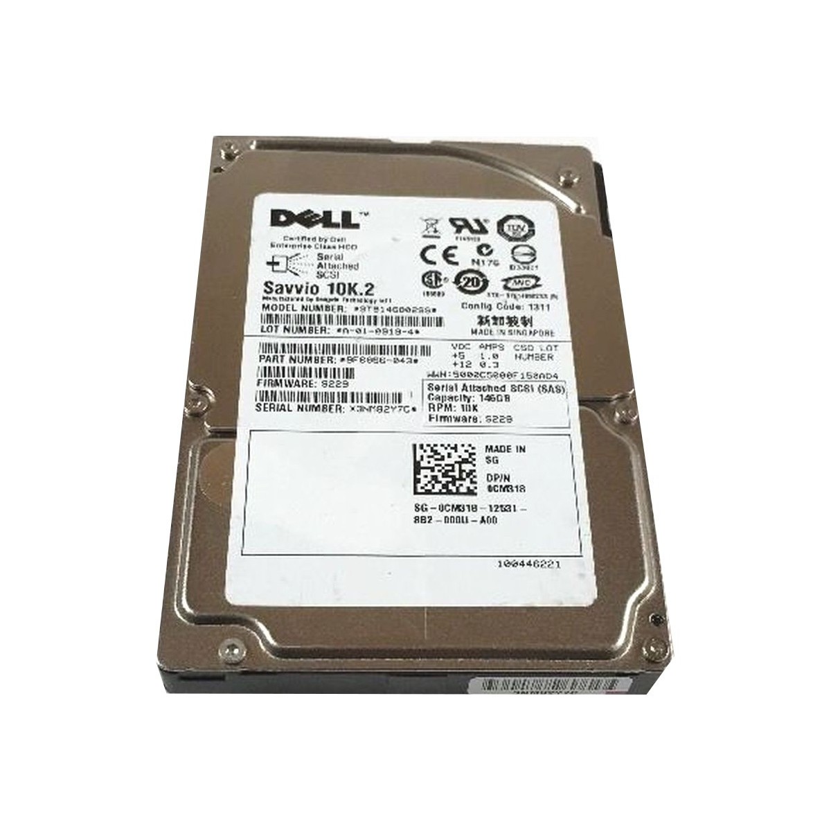 DYSK DELL 146GB SAS 10K 3G 16MB 2,5 0CM318