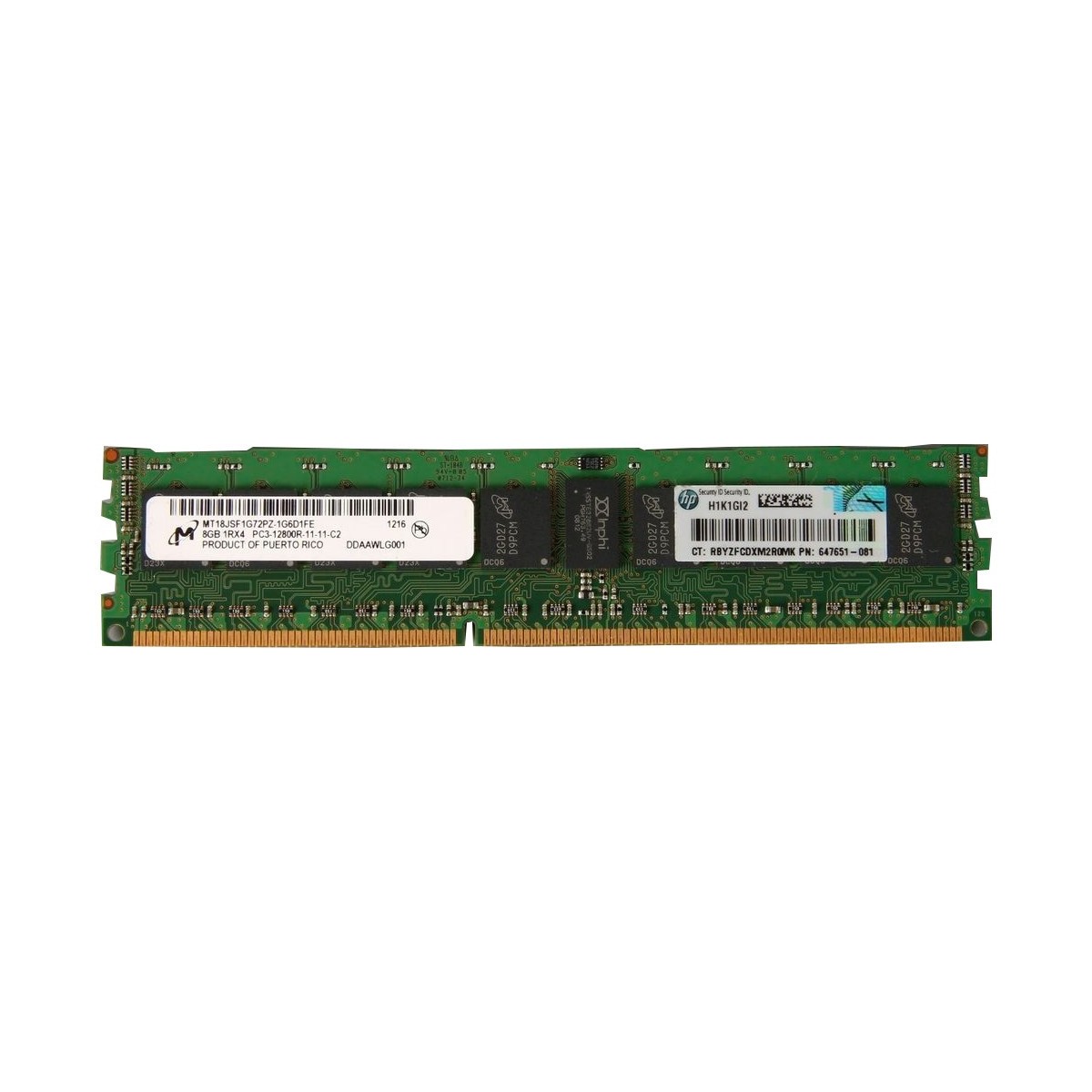 HP MICRON 8GB 1Rx4 PC3-12800R ECC REG 647651-081