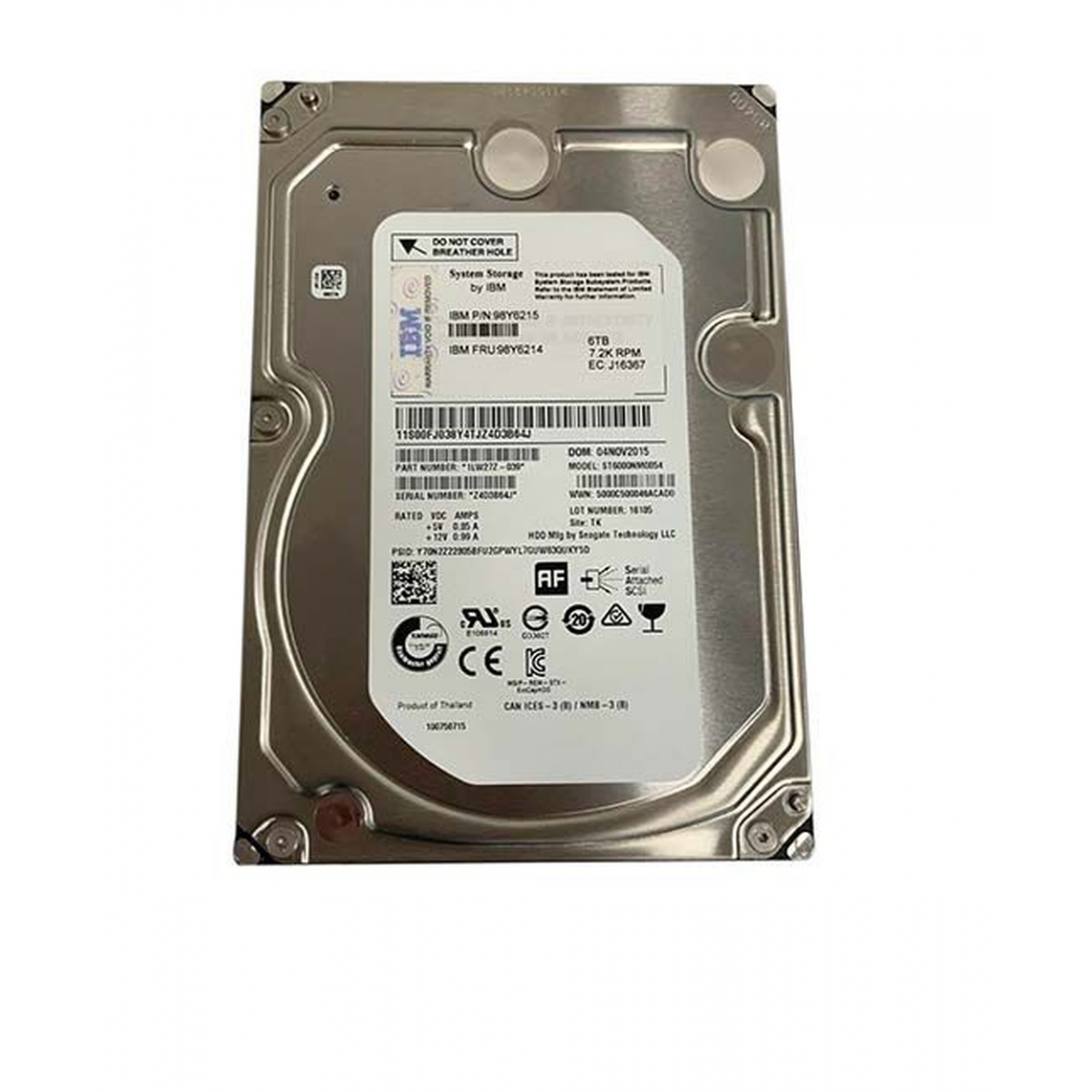 SEAGATE IBM v4 6TB SAS 12G 7.2K 3,5 ST6000NM0054