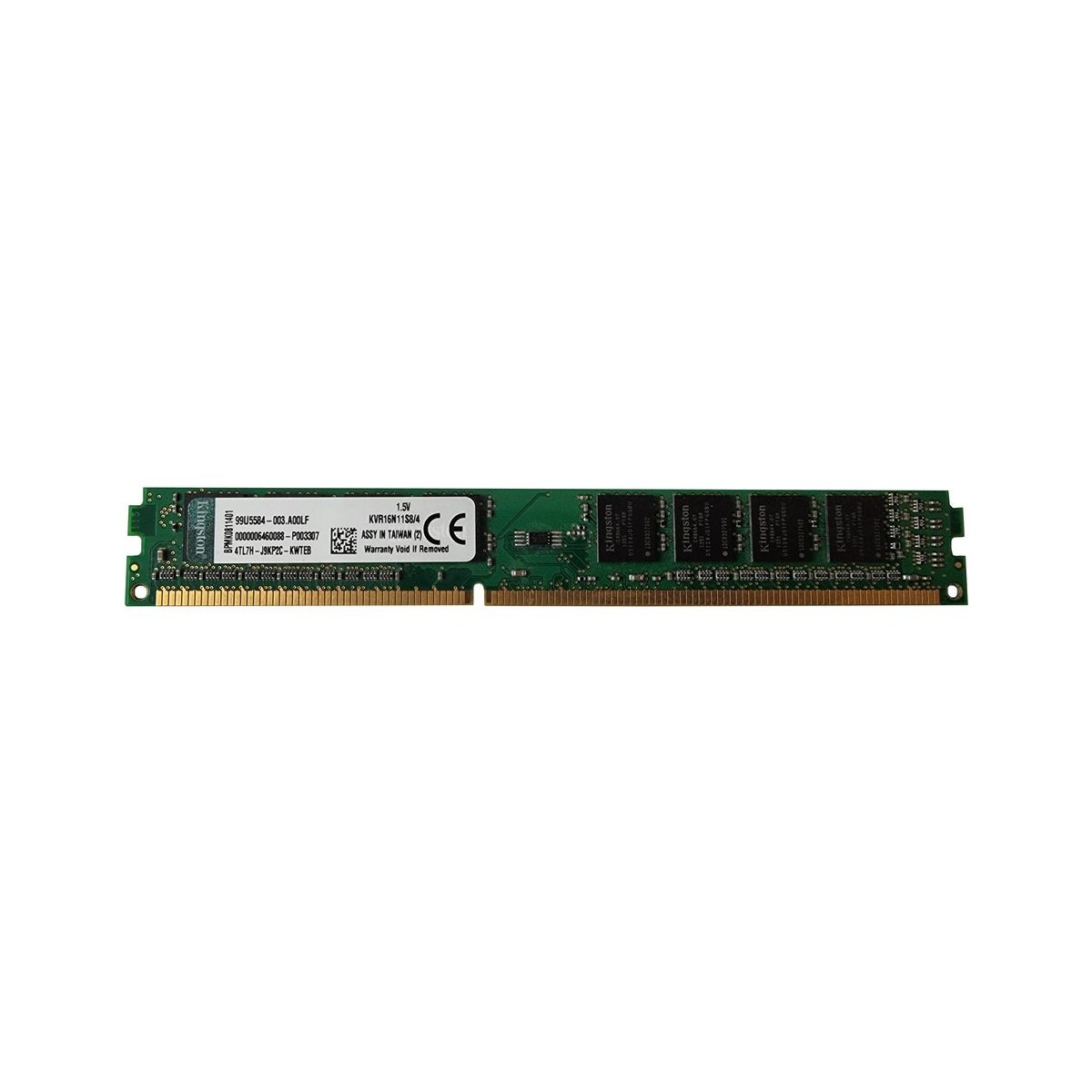 KINGSTON 4GB PC3-12800U NON-ECC UDIMM KVR16N11S8/4