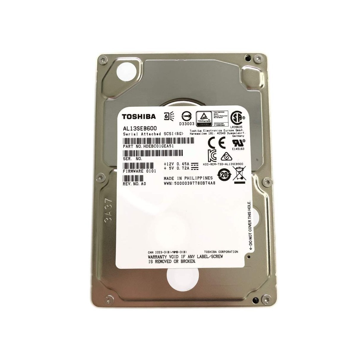 TOSHIBA 600GB SAS 10K 6G 2,5 AL13SEB600