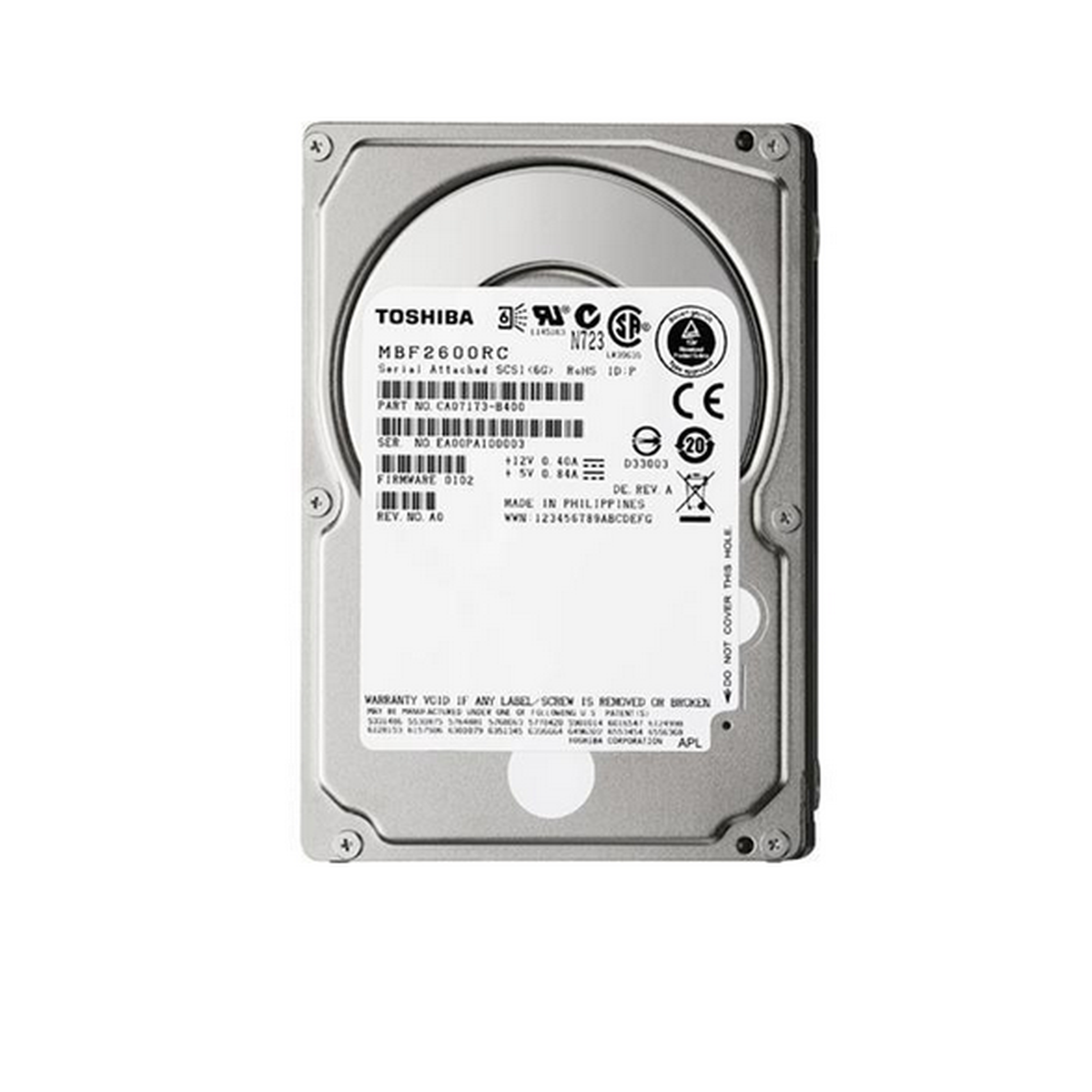 TOSHIBA 600GB SAS 10K 6G 2,5 MBF2600RC