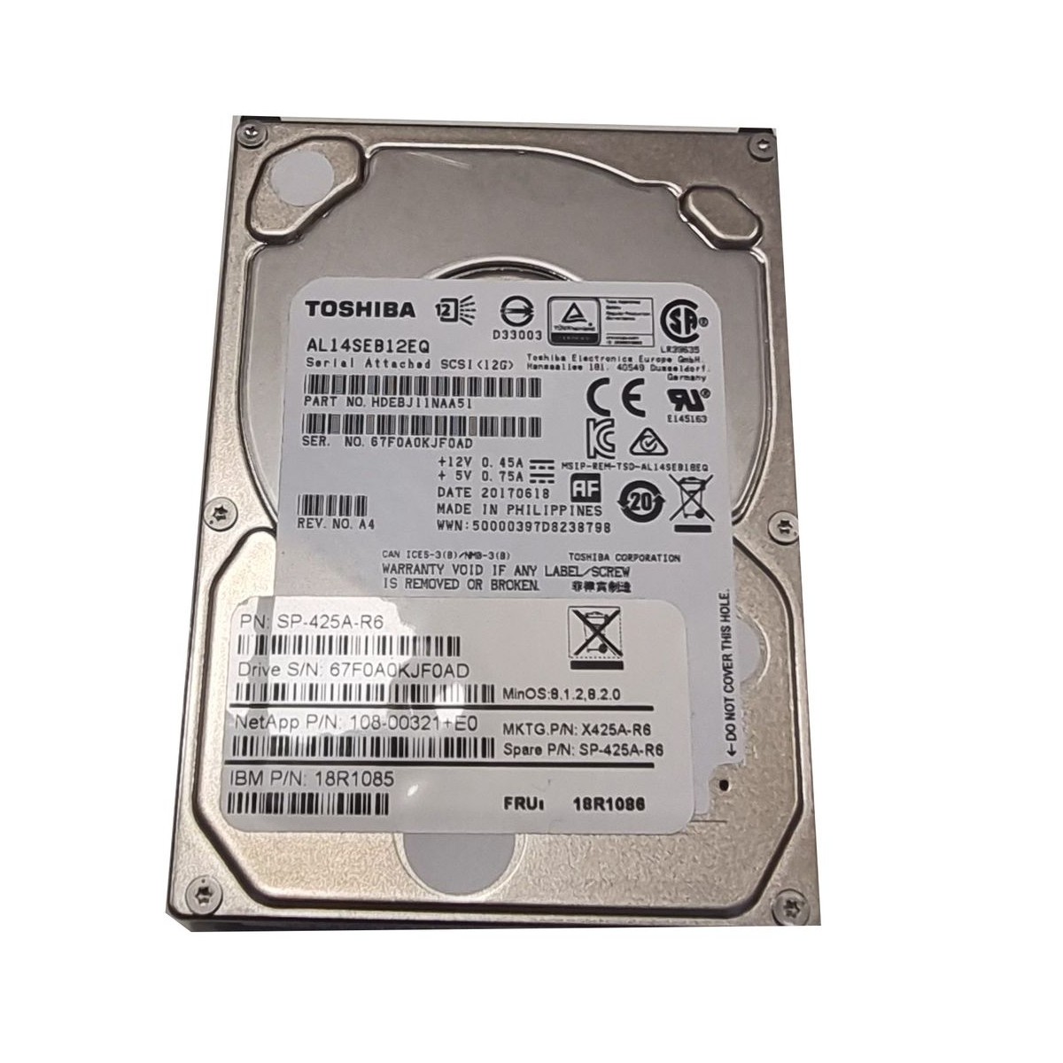 NetApp TOSHIBA 1.2TB SAS 10K 12G 2,5 108-00321+E0