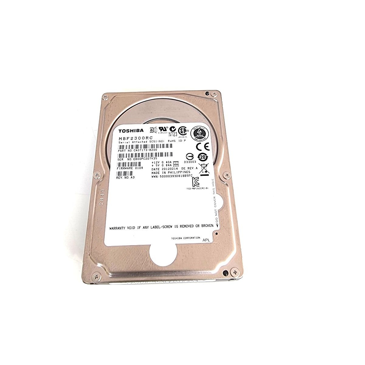 TOSHIBA FUJITSU 300GB SAS 10K 6G 2,5 MBF2300RC