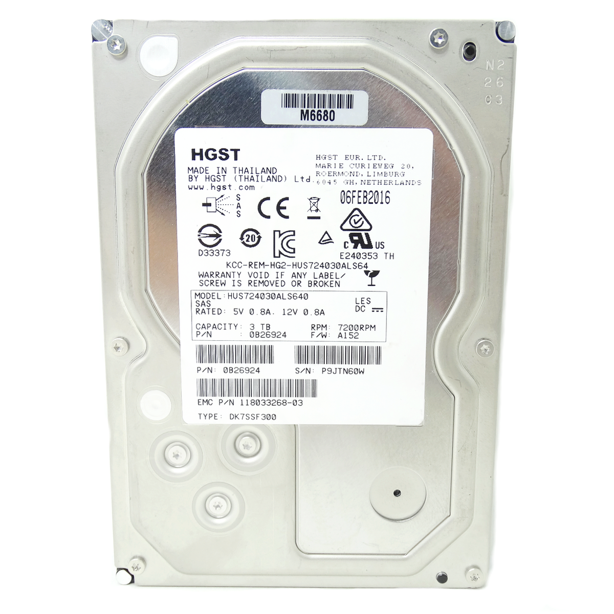 EMC HGST 3TB SAS 6G 7.2K 3,5 118033268-03