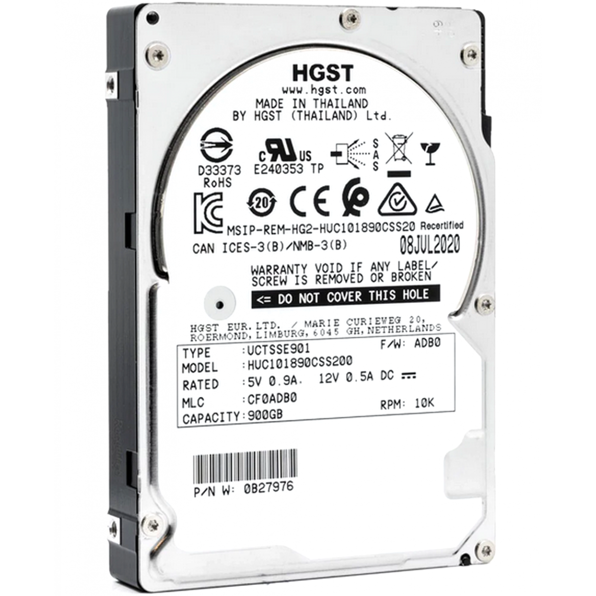 HGST 900GB SAS HUC101890CSS200 10K 12G 2,5