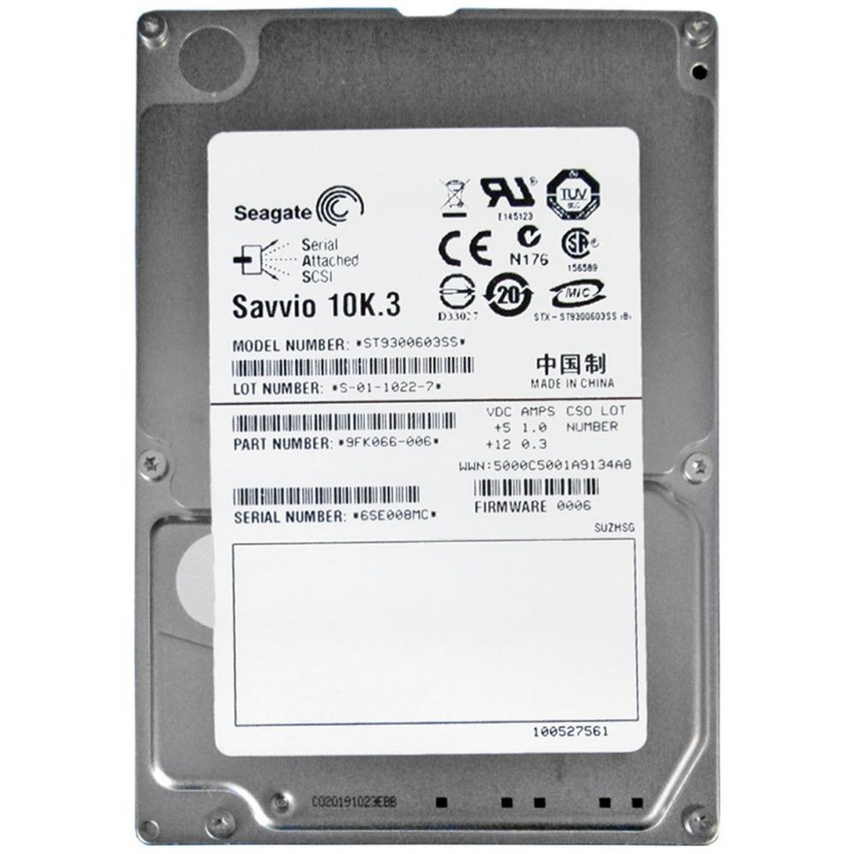 SEAGATE SAVVIO 10K.3 300GB SAS 6G 2,5 ST9300603SS