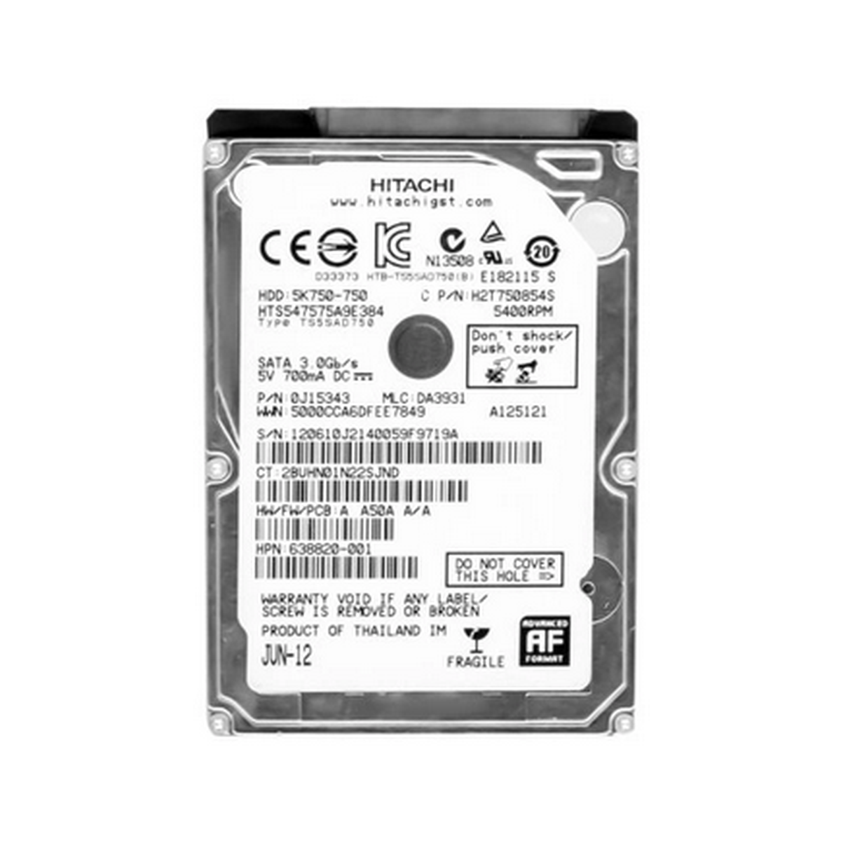 DYSK HP HGST 750GB SATA 3G 5.4K 2,5 638820-001