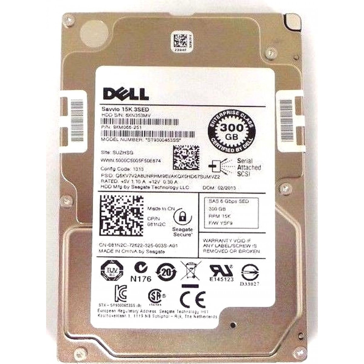 DELL SAVVIO 15K.3 SED 300GB 6G SAS 2,5 081N2C