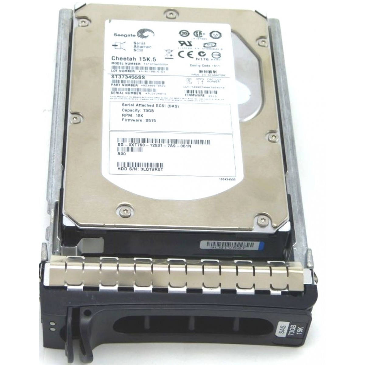 DYSK DELL73GB 15K SAS 3,5" XT763 z ramką
