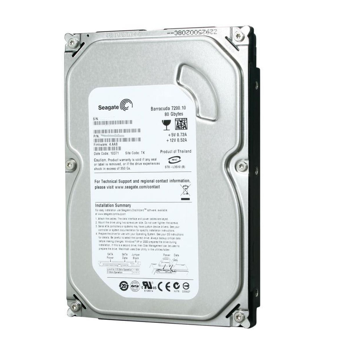 DYSK SEAGATE 80GB SATA ST380815AS 3G 7.2K 3,5