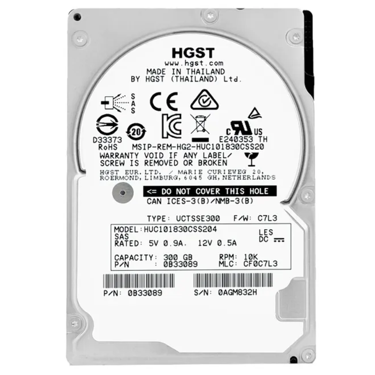 FUJITSU HGST 300GB SAS 10K 12G 2,5 A3C40196288
