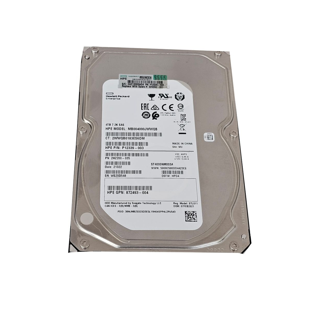HP 4TB SAS ST4000NM003A 12G 7.2K 3,5 P12339-003