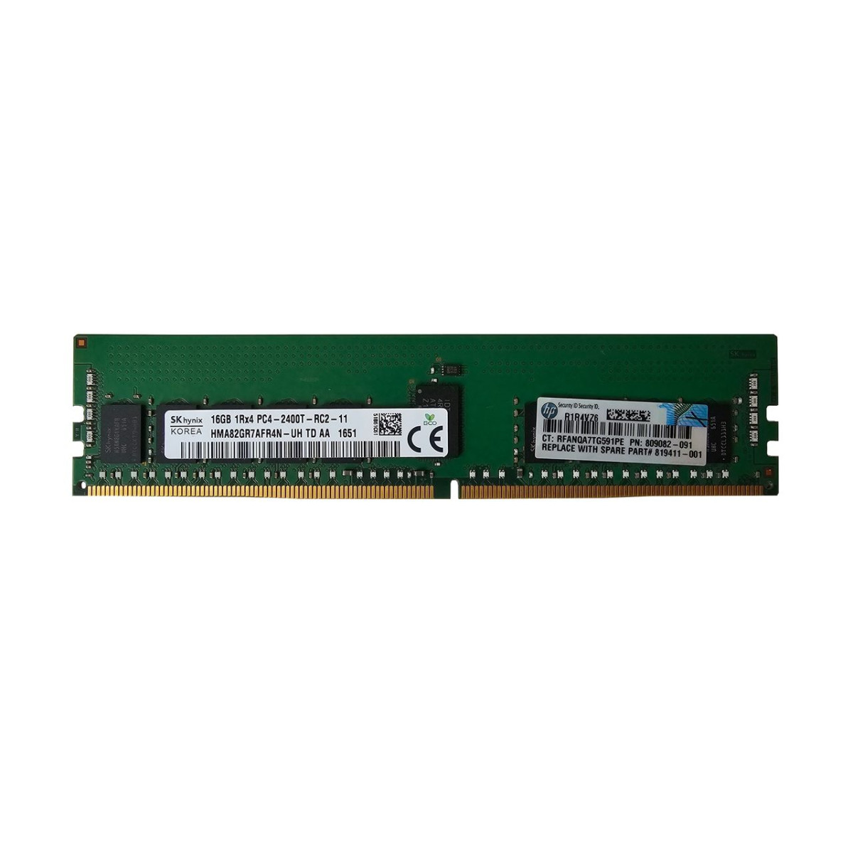 HP HYNIX 16GB 1Rx4 PC4-2400T ECC REG HMA82GR7AFR4N