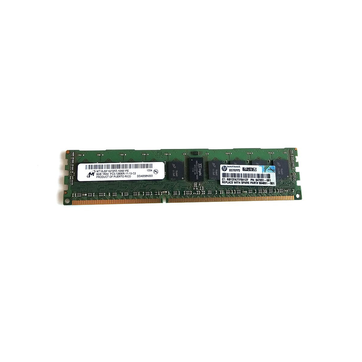 HP MICRON 8GB 1Rx4 PC3-12800R ECC REG 647651-081