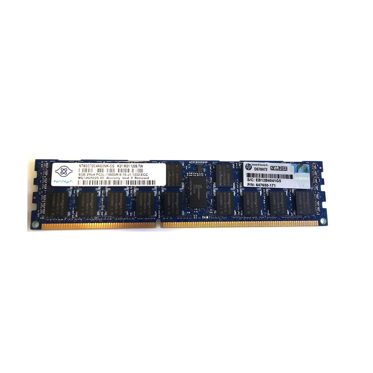 HP NANYA 8GB 2Rx4 PC3L-10600R ECC REG 647650-171