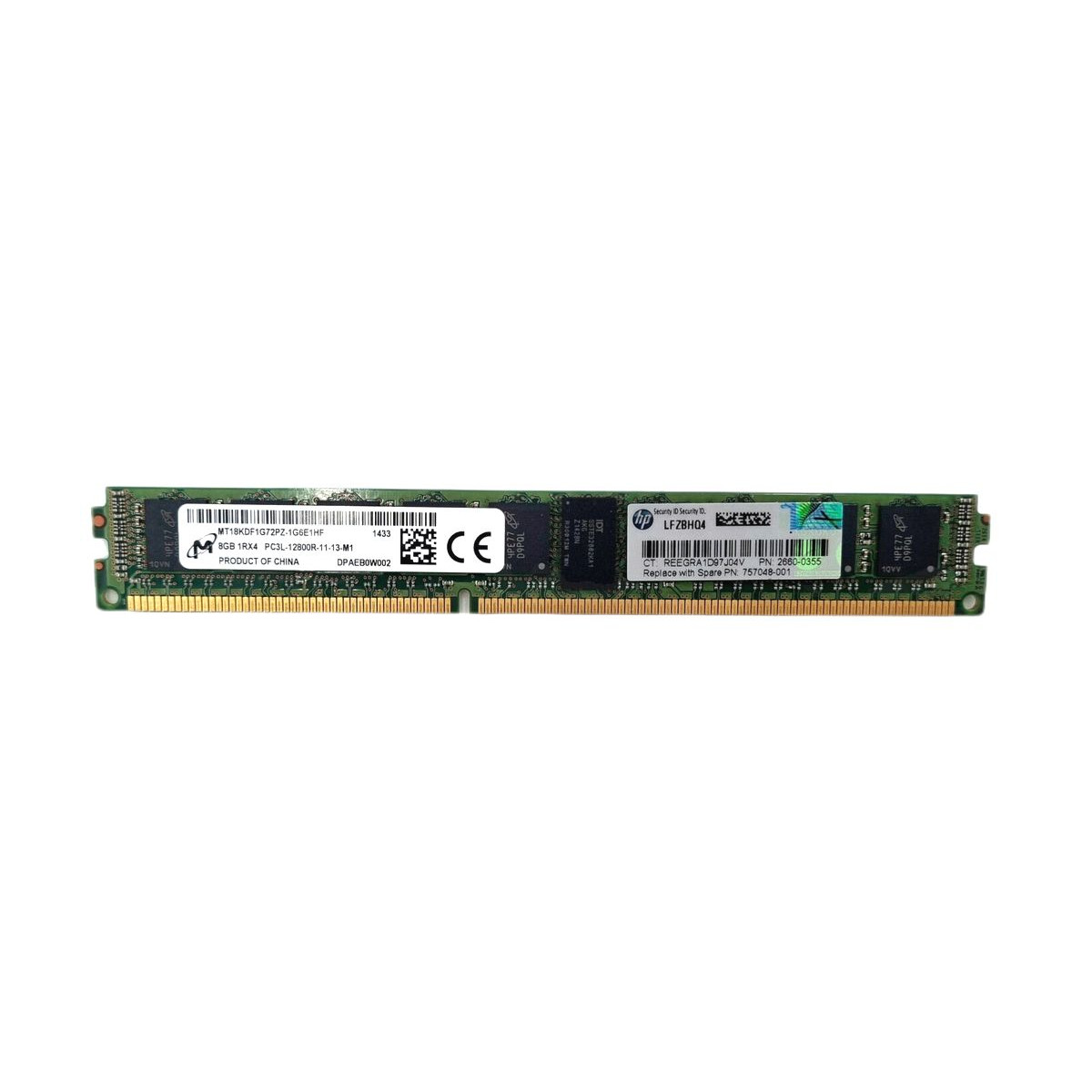 HP MICRON 8GB PC3L-12800R ECC REG SLIM 2660-0355