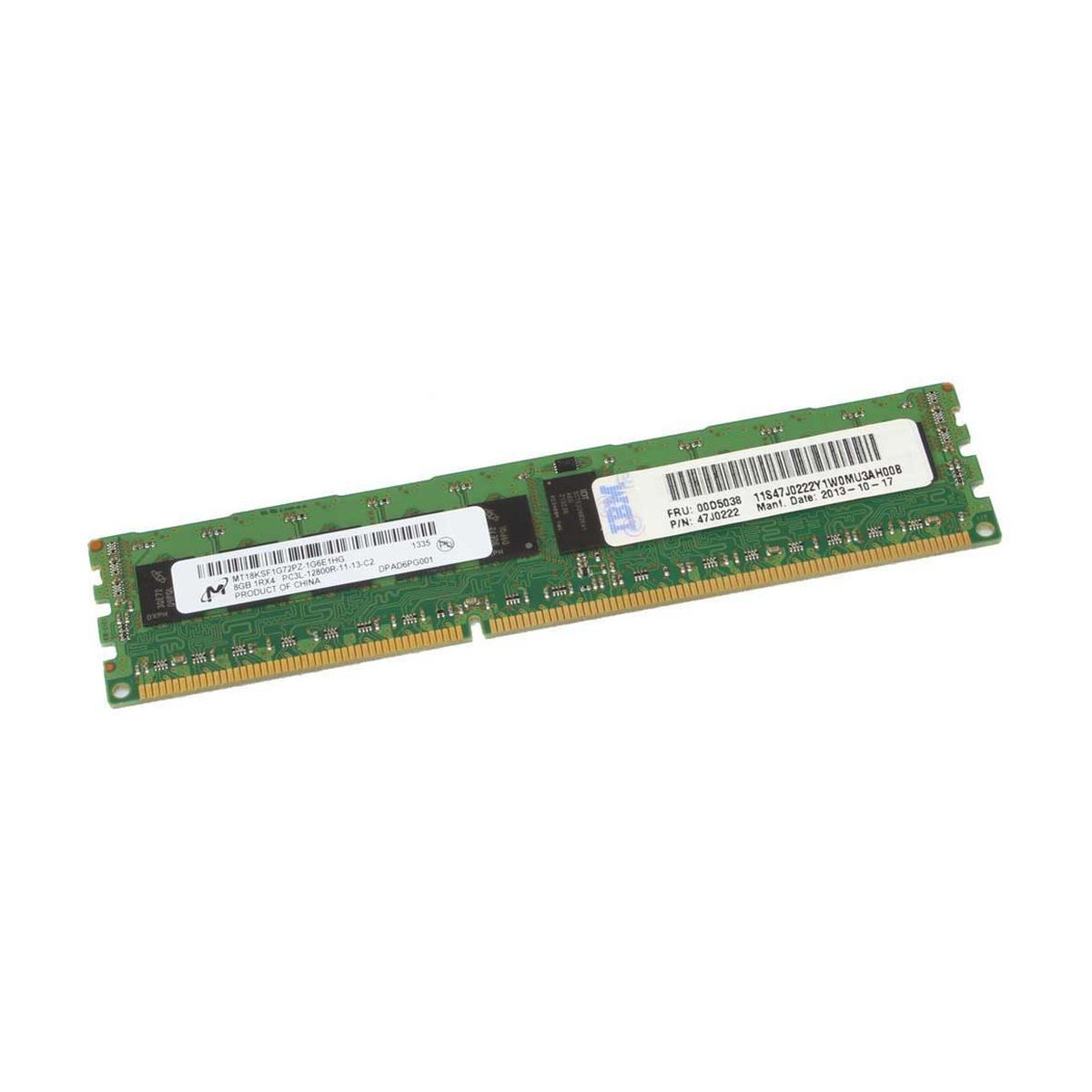 IBM MICRON 8GB 1Rx4 PC3L-12800R ECC REG 47J0222