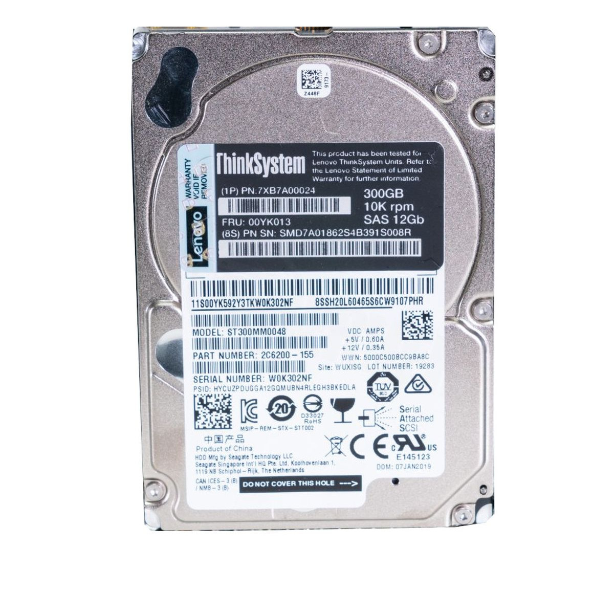 LENOVO 300GB SAS ST300MM0048 12G 10K 2,5 00YK013