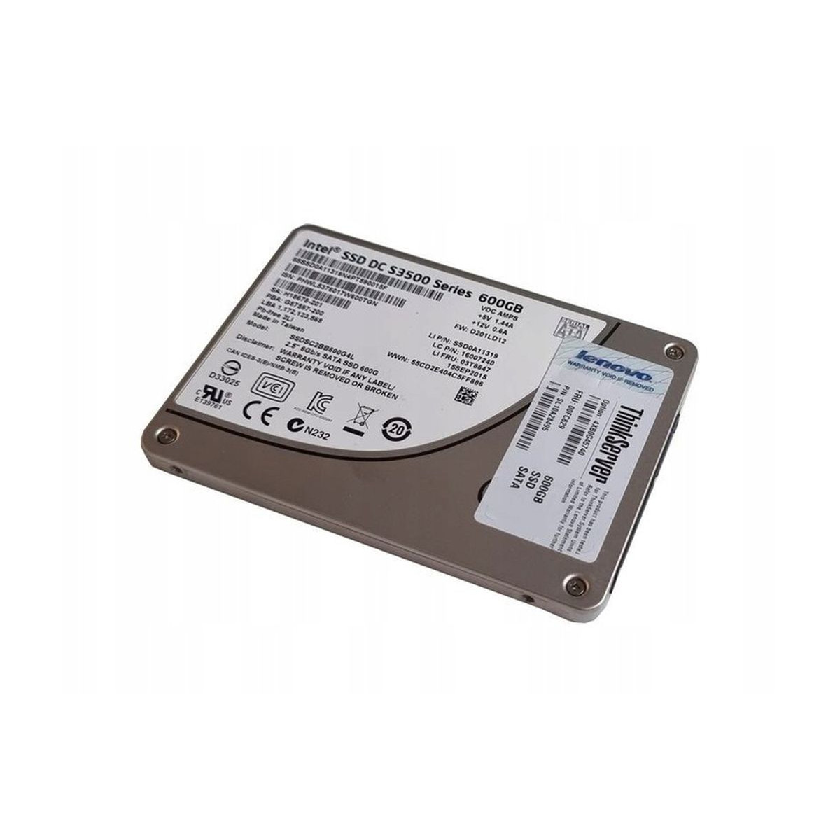 DYSK LENOVO INTEL DC S3500 600GB SSD SATA 6G 2,5 MLC SSDSC2BB600G4L 00FC829