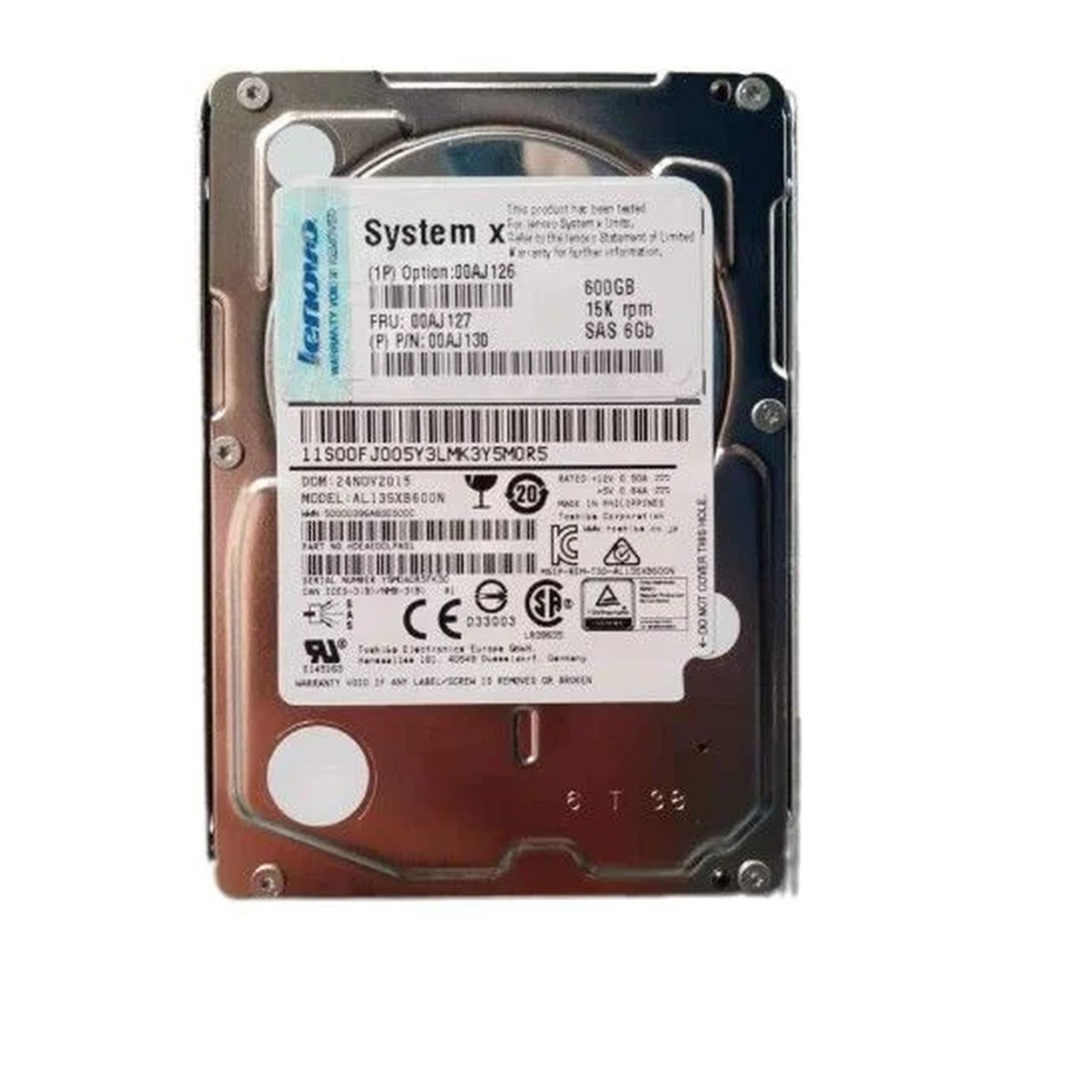 LENOVO 600GB SAS AL13SXB600N 15K 6G 2,5 00AJ130