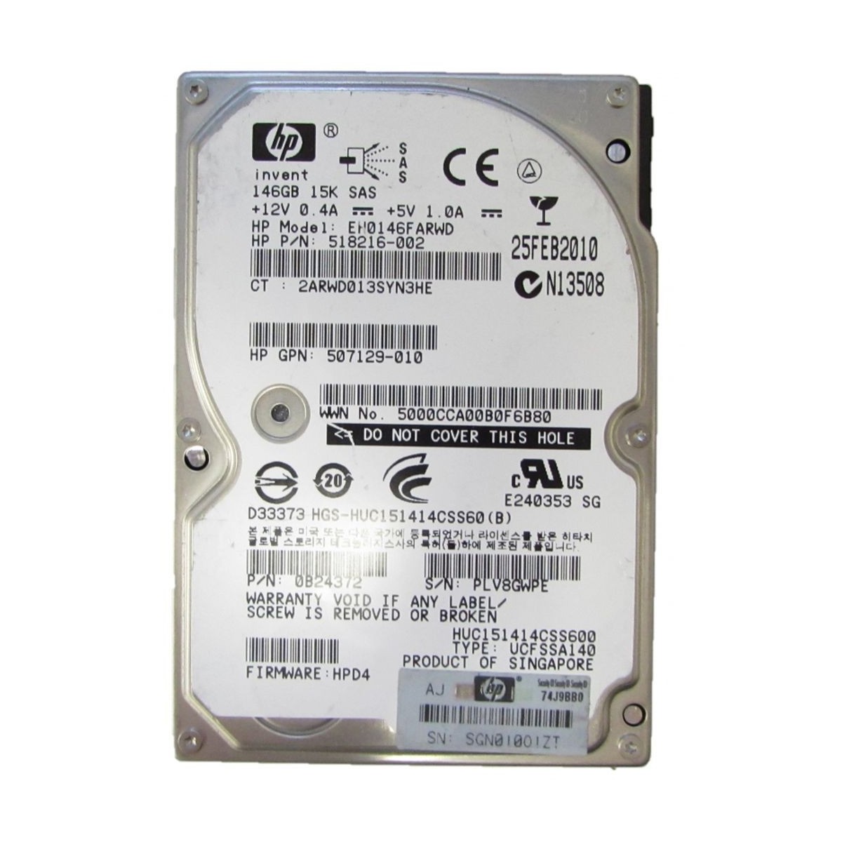 DYSK HP 146GB SAS 15K 6G 2,5 518216-002