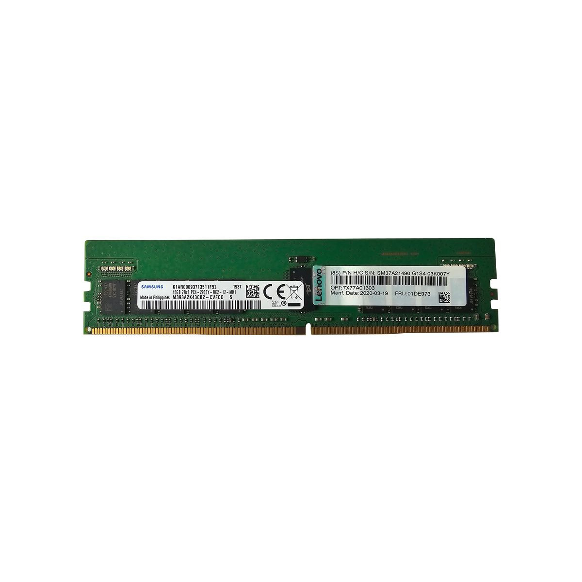 LENOVO SAMSUNG 16GB 2Rx8 PC4-2933Y TruDDR ECC REG