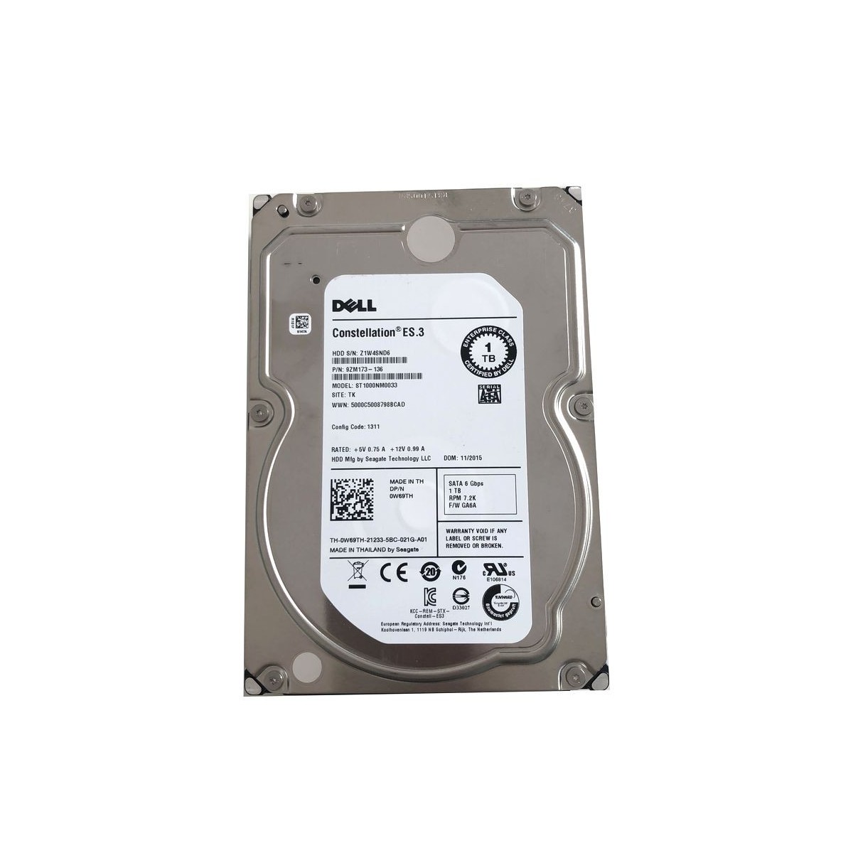 DYSK DELL SEAGATE 1TB SATA ST1000NM0033 6G 7.2K 3,5 0W69TH