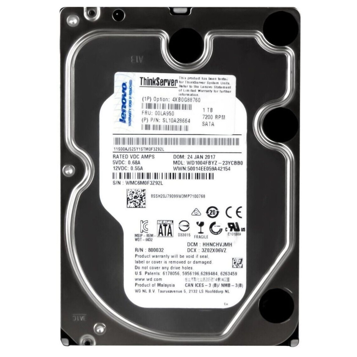 DYSK LENOVO 1TB SATA WD1004FBYZ 6G 7.2K 3,5 00LA950
