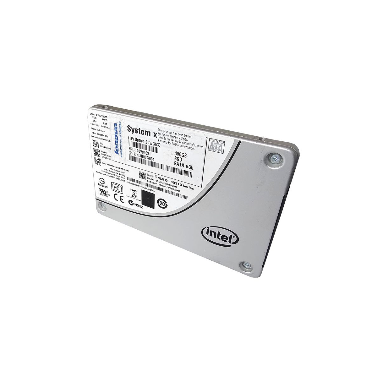 DYSK LENOVO INTEL S3510 480GB SATA SSD 6G 2,5 MLC SSDSC2BB480G6N 00WG631