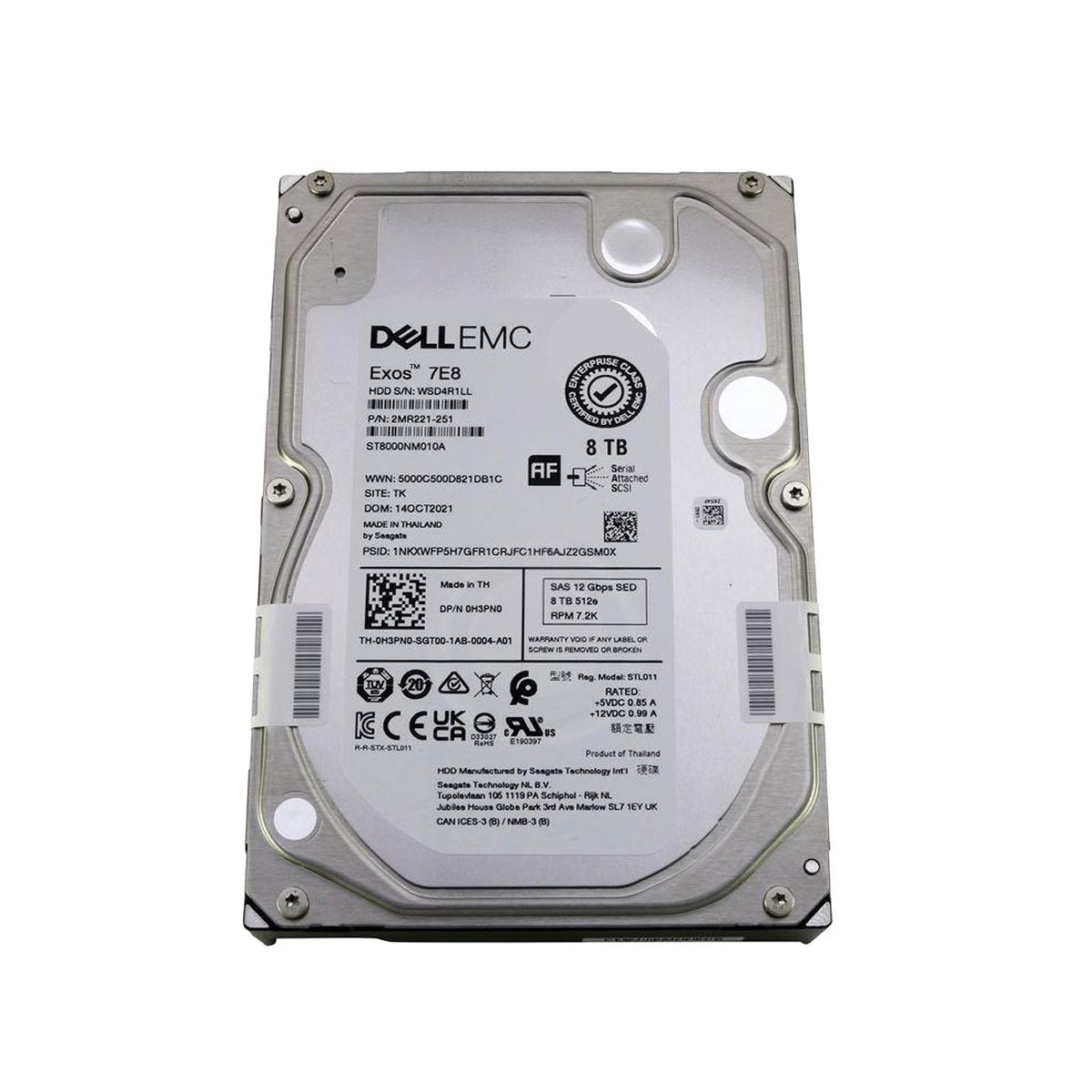 DYSK DELL EMC EXOS 7E8 8TB SAS SED ST8000NM010A 12G 7.2K 512e 3,5 0H3PN0