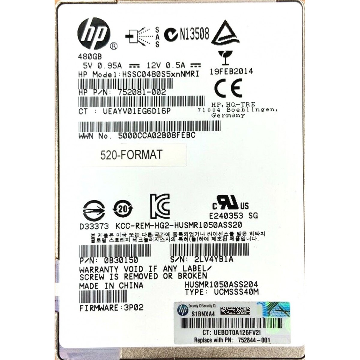 DYSK HP 3PAR 480GB SAS SSD 6G 2,5 752081-002