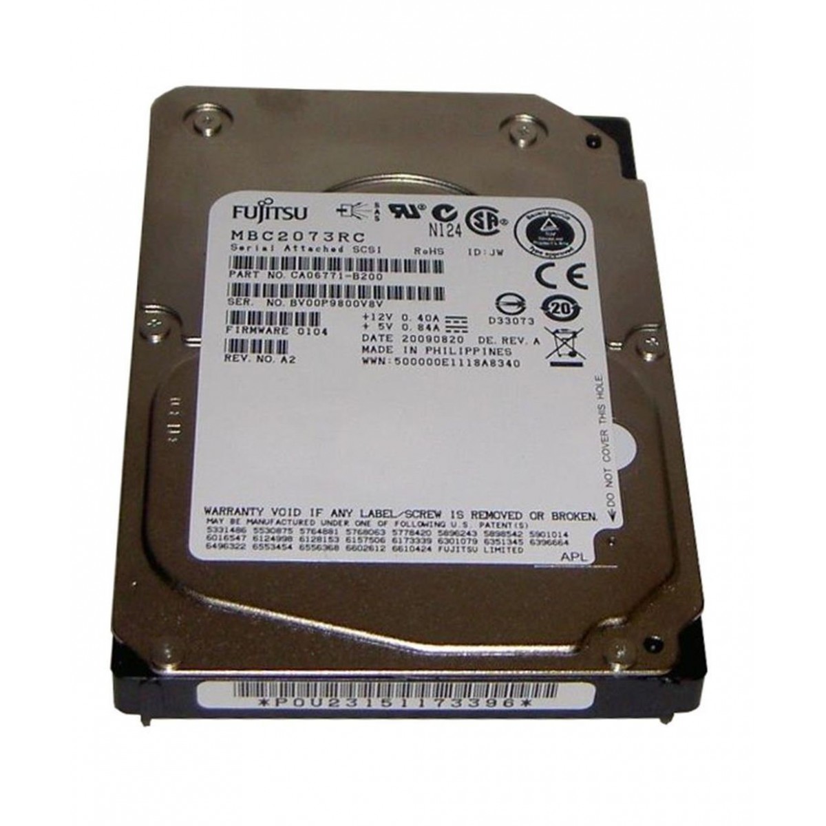 DYSK FUJITSU 73GB SAS 15K 3G 2,5 MBC2073RC