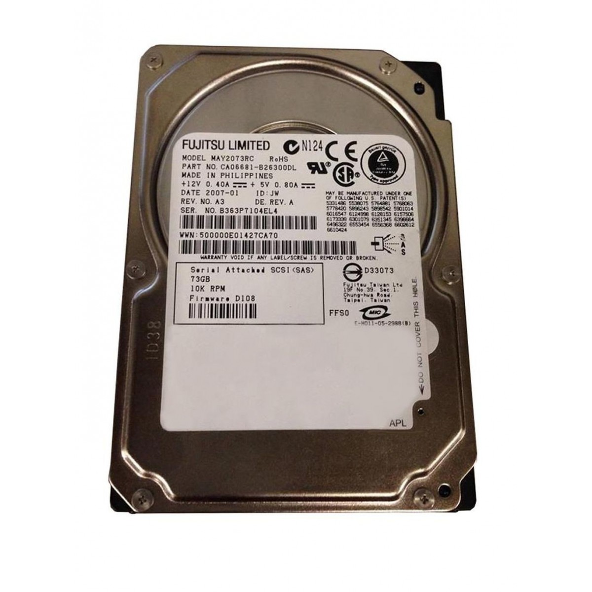 DYSK FUJITSU 73GB SAS 10K 3G 2,5 MAY2073RC