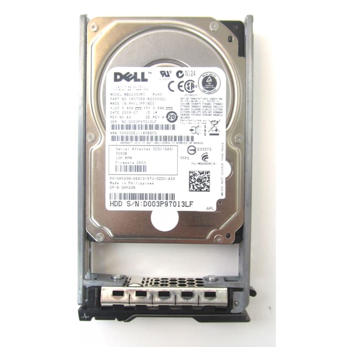 DYSK DELL 300GB SAS 10K 6G 2,5 RAMKA 0H523N