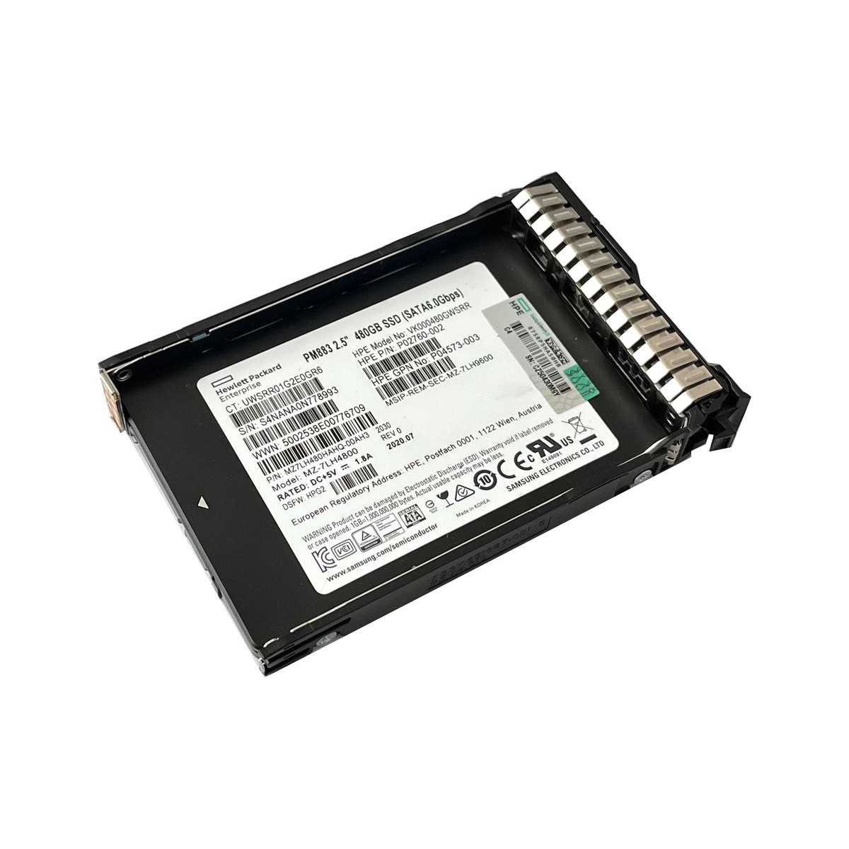 DYSK HPE SAMSUNG PM883 480GB SSD SATA 6G 2,5 VK000480GWSRR P02760-002