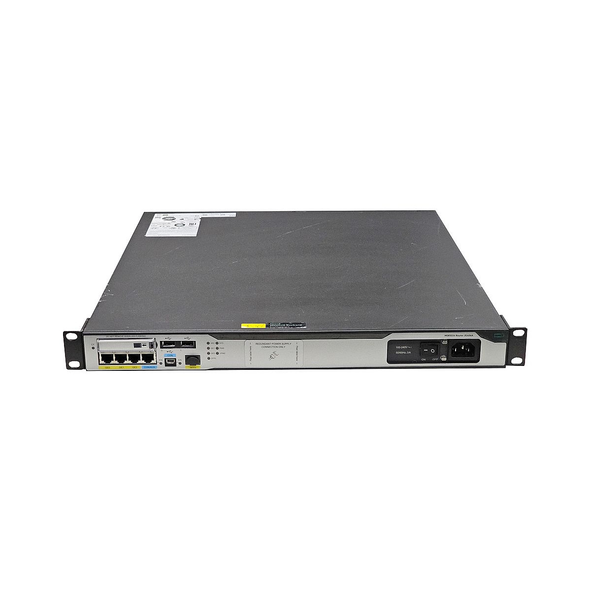 ROUTER HP MSR3024 3x1GB 2xUSB 1xSFP 2.6Mpps 1xPSU JG405B 2U USZY