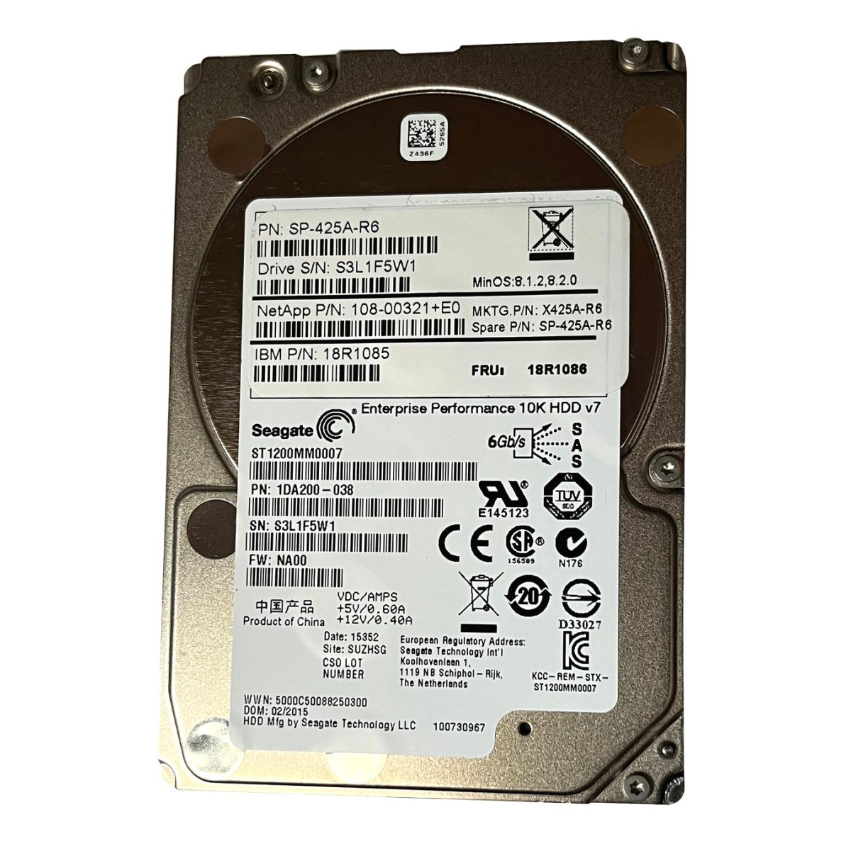 DYSK SEAGATE NETAPP IBM 1,2TB SAS 6G 10K 2,5 1DA200-038 108-00321+E0